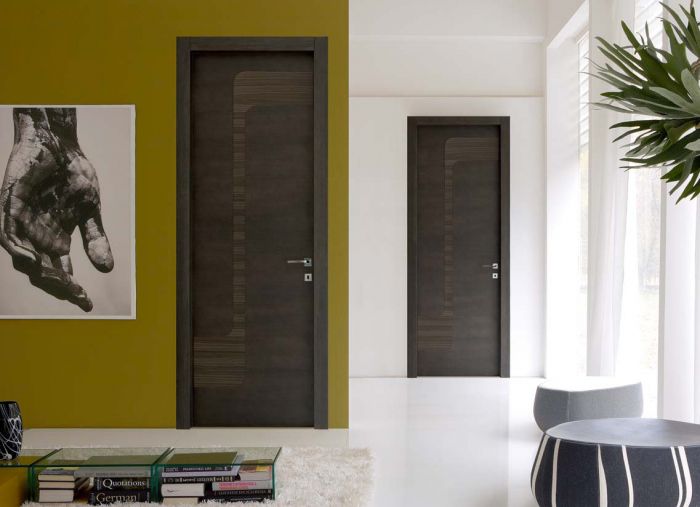 Stream - Porta di design in rovere grafite