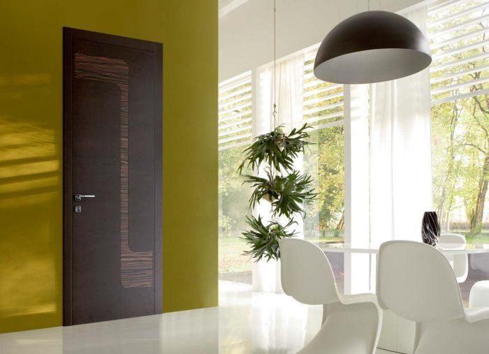 Stream - Porta di design in rovere wengé